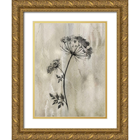 Sumi-e Silhouette I Gold Ornate Wood Framed Art Print with Double Matting by Knutsen, Conrad