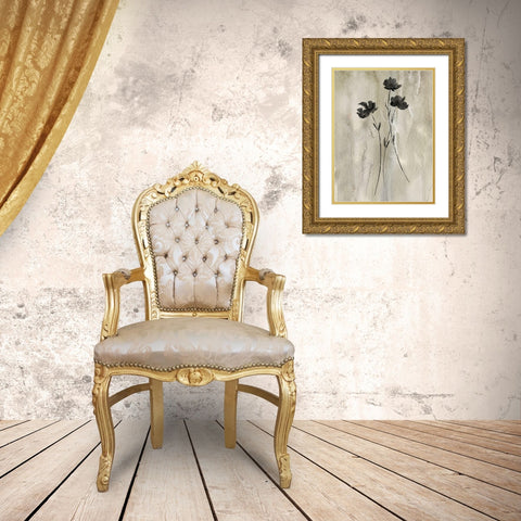 Sumi-e Silhouette III Gold Ornate Wood Framed Art Print with Double Matting by Knutsen, Conrad