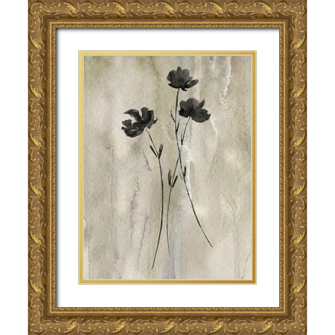 Sumi-e Silhouette III Gold Ornate Wood Framed Art Print with Double Matting by Knutsen, Conrad