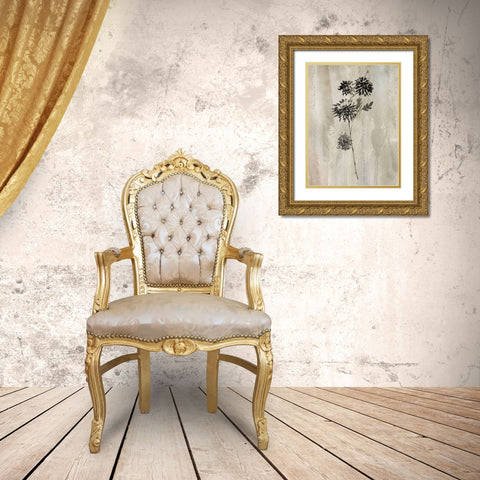 Sumi-e Silhouette IV Gold Ornate Wood Framed Art Print with Double Matting by Knutsen, Conrad