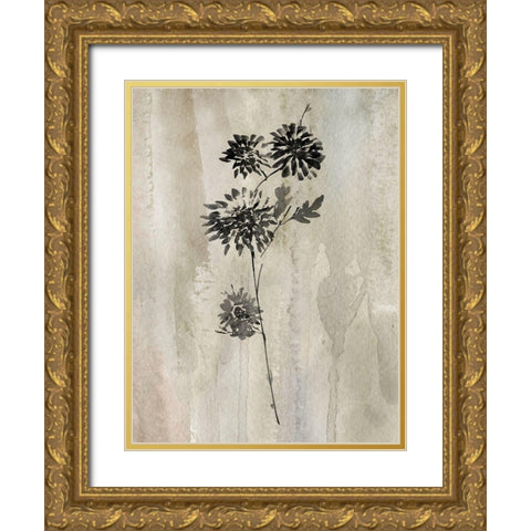 Sumi-e Silhouette IV Gold Ornate Wood Framed Art Print with Double Matting by Knutsen, Conrad