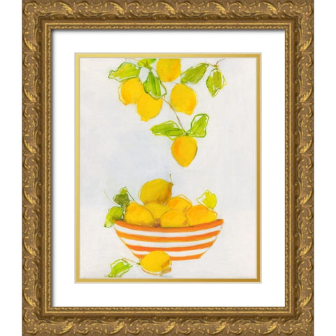Lemonlicious Gold Ornate Wood Framed Art Print with Double Matting by Swatland, Sally