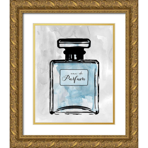 Blue Wash Perfume Gold Ornate Wood Framed Art Print with Double Matting by Robinson, Carol