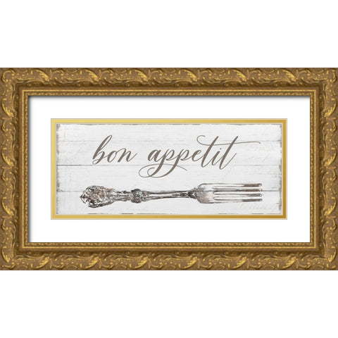 Bon Appetit Gold Ornate Wood Framed Art Print with Double Matting by Robinson, Carol