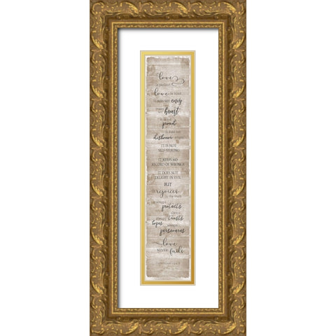 Love is Patient Gold Ornate Wood Framed Art Print with Double Matting by Carpentieri, Natalie