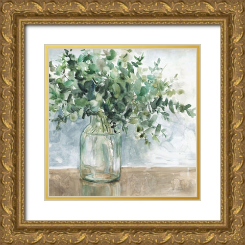 Eucalyptus Bouquet Gold Ornate Wood Framed Art Print with Double Matting by Robinson, Carol