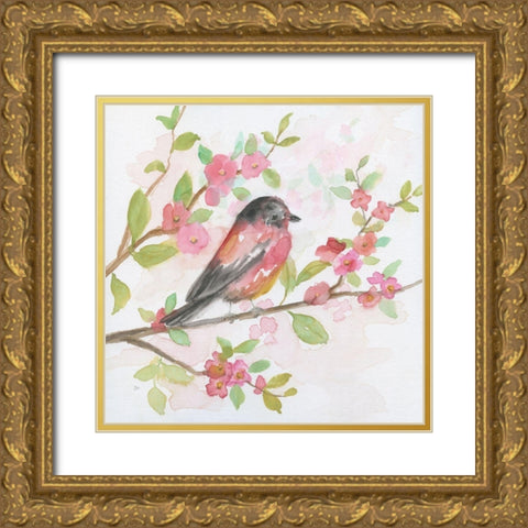 Spring Song I Gold Ornate Wood Framed Art Print with Double Matting by Nan