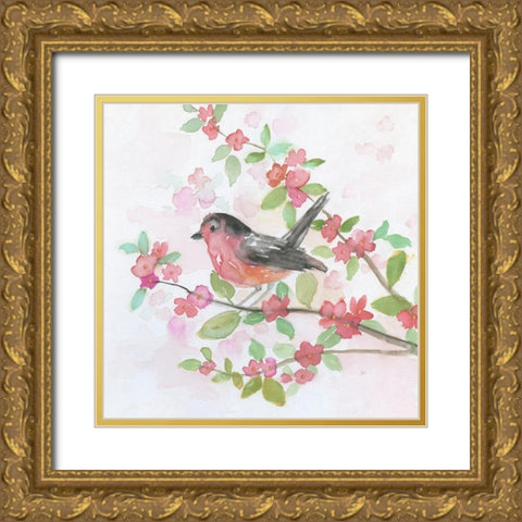 Spring Song II Gold Ornate Wood Framed Art Print with Double Matting by Nan