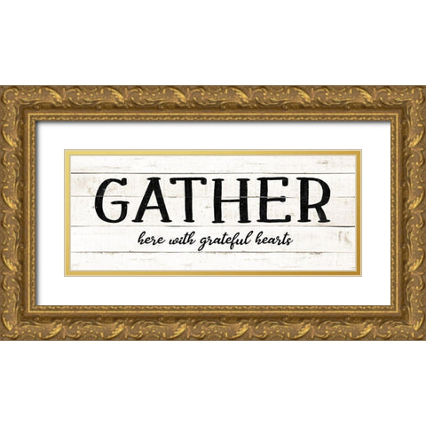 Gather Gold Ornate Wood Framed Art Print with Double Matting by CAD Designs