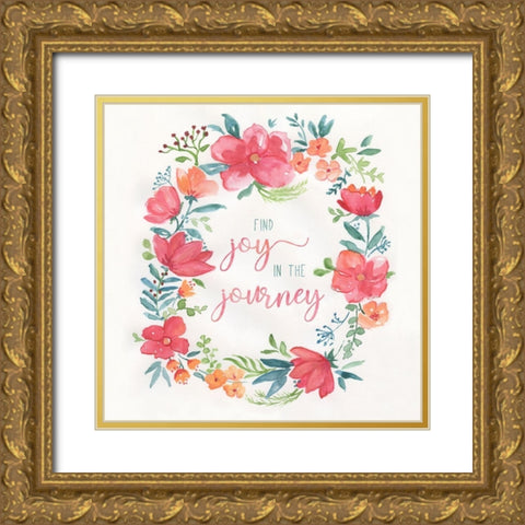 Find Joy Gold Ornate Wood Framed Art Print with Double Matting by Nan