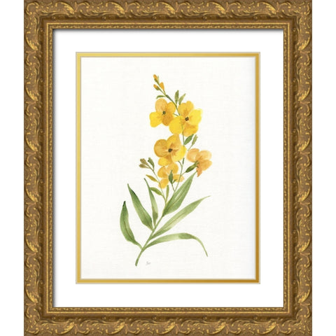 Ochre Botanical II Gold Ornate Wood Framed Art Print with Double Matting by Nan