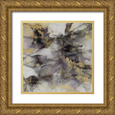 Marbled Aubergine II Gold Ornate Wood Framed Art Print with Double Matting by Robinson, Carol