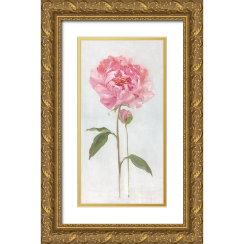 Peony I Gold Ornate Wood Framed Art Print with Double Matting by Swatland, Sally