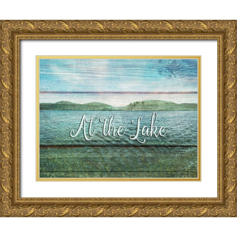 At the Lake Gold Ornate Wood Framed Art Print with Double Matting by Jill, Susan