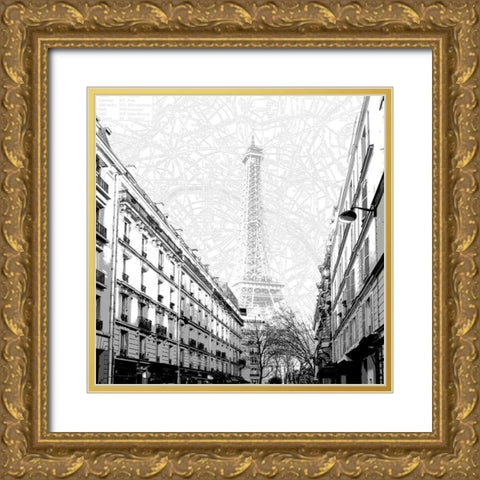 Joie de Paris Gold Ornate Wood Framed Art Print with Double Matting by Jill, Susan