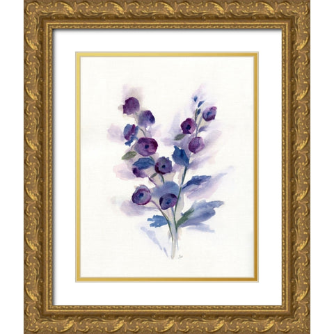 Pretty in Purple I Gold Ornate Wood Framed Art Print with Double Matting by Nan
