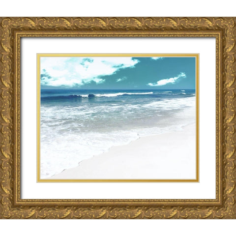 Rolling Wave Gold Ornate Wood Framed Art Print with Double Matting by Nan