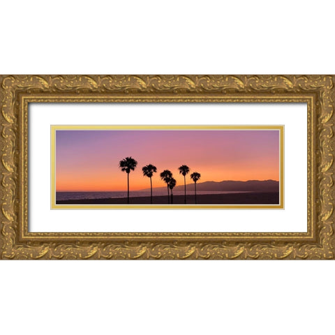 Sunset on Santa Monica Gold Ornate Wood Framed Art Print with Double Matting by Carpentieri, Natalie