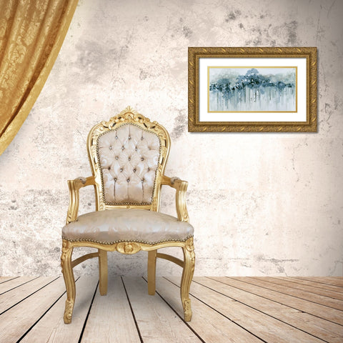 Blue Birch Morning Gold Ornate Wood Framed Art Print with Double Matting by Jill, Susan