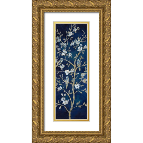 Indigo Spring I Gold Ornate Wood Framed Art Print with Double Matting by Nan