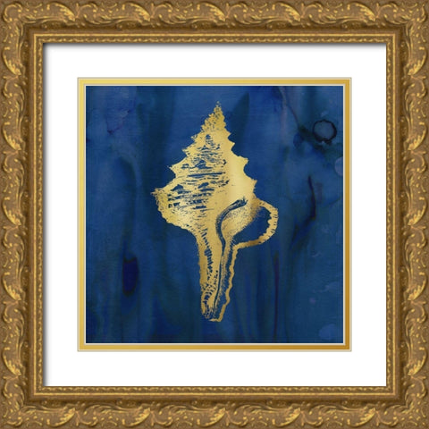 Indigo Sea Treasure I Gold Ornate Wood Framed Art Print with Double Matting by Robinson, Carol