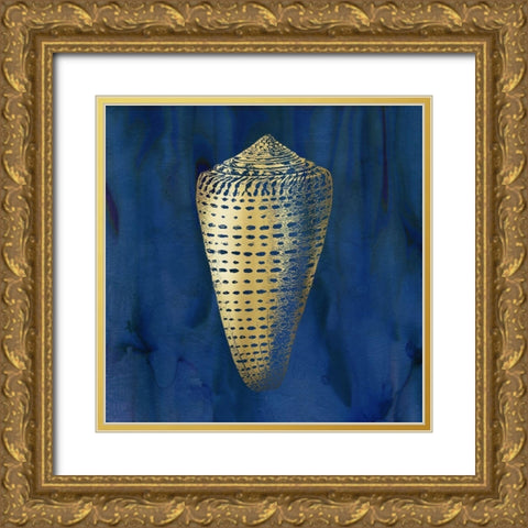Indigo Sea Treasure II Gold Ornate Wood Framed Art Print with Double Matting by Robinson, Carol