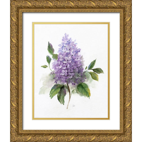 Lilac Romance I Gold Ornate Wood Framed Art Print with Double Matting by Nan