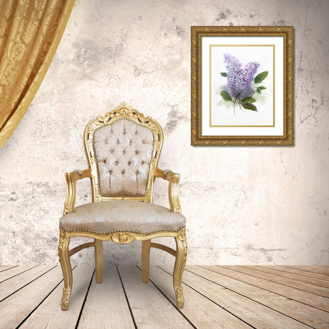 Lilac Romance II Gold Ornate Wood Framed Art Print with Double Matting by Nan
