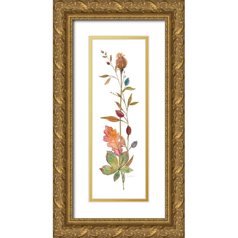 Autumn Botanical III Gold Ornate Wood Framed Art Print with Double Matting by Robinson, Carol