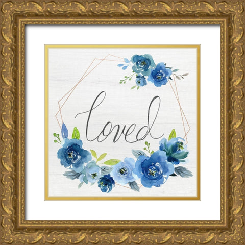 Loved Gold Ornate Wood Framed Art Print with Double Matting by Santiago, Daniela