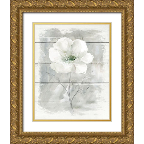 Farmhouse Rose I Gold Ornate Wood Framed Art Print with Double Matting by Robinson, Carol