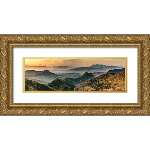 Jinshanling Mountains Gold Ornate Wood Framed Art Print with Double Matting by Delimont, Danita