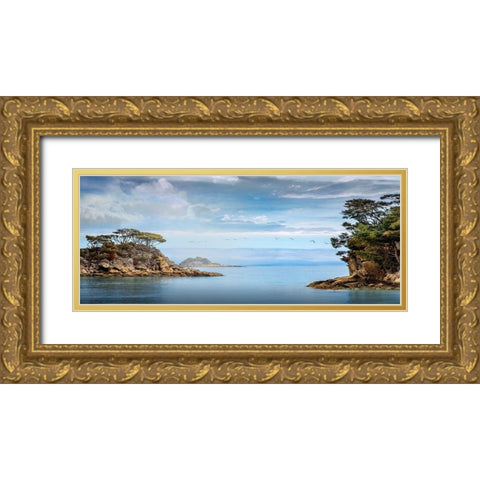 Coastal Sanctuary Gold Ornate Wood Framed Art Print with Double Matting by Calascibetta, Mike