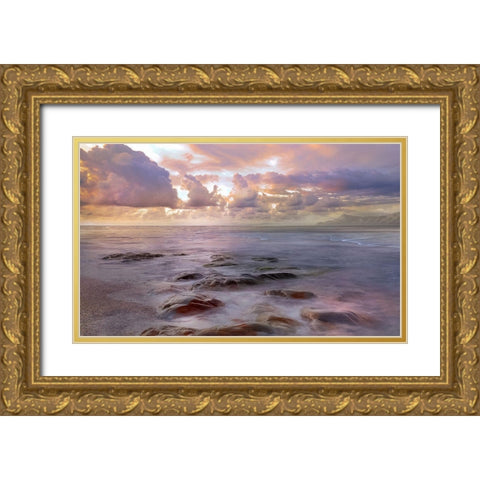 Blue Way Gold Ornate Wood Framed Art Print with Double Matting by Calascibetta, Mike