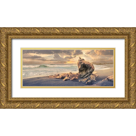 Grand Perch Gold Ornate Wood Framed Art Print with Double Matting by Calascibetta, Mike