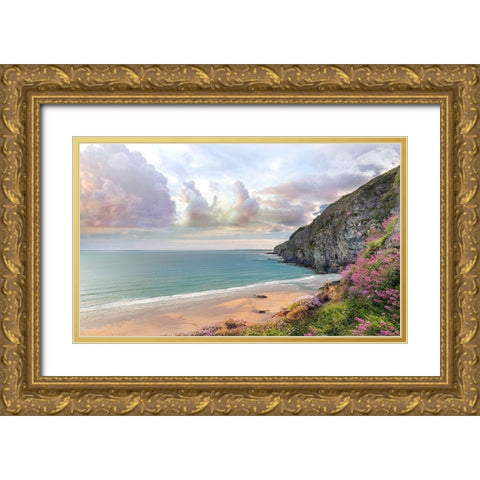 Cliffs of Time Gold Ornate Wood Framed Art Print with Double Matting by Calascibetta, Mike