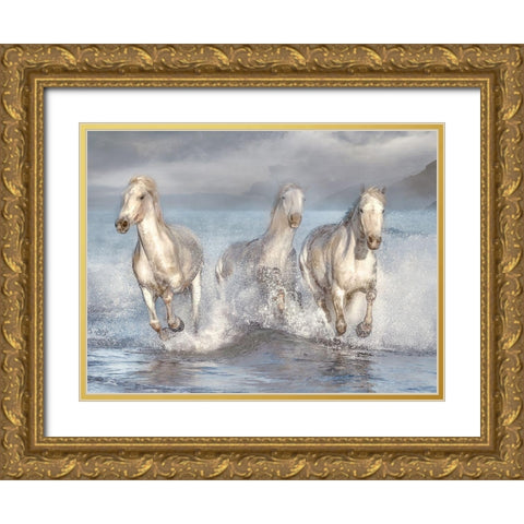 Running Wild Gold Ornate Wood Framed Art Print with Double Matting by Calascibetta, Mike