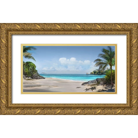Down in Mexico Gold Ornate Wood Framed Art Print with Double Matting by Calascibetta, Mike