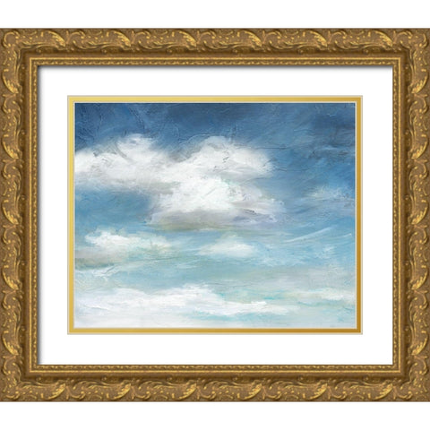 Cloud Drama Gold Ornate Wood Framed Art Print with Double Matting by Nan