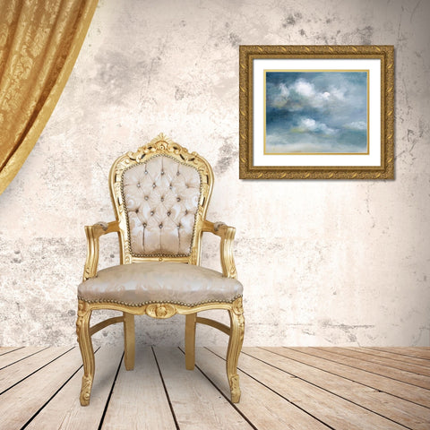 Cloud Poetry Gold Ornate Wood Framed Art Print with Double Matting by Nan