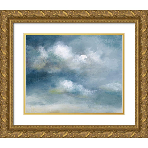 Cloud Poetry Gold Ornate Wood Framed Art Print with Double Matting by Nan