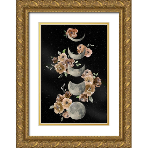 Bohemian Lunar Gold Ornate Wood Framed Art Print with Double Matting by Santiago, Daniela
