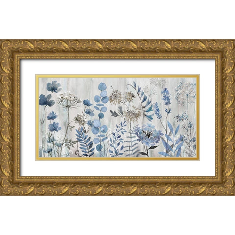 Blue Meadow Gold Ornate Wood Framed Art Print with Double Matting by Knutsen, Conrad
