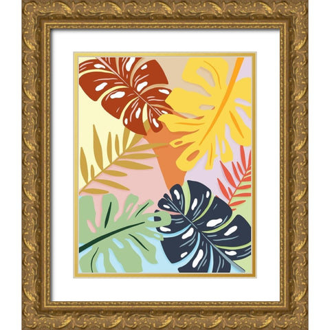 Tropical Foliage II Gold Ornate Wood Framed Art Print with Double Matting by Carpentieri, Natalie