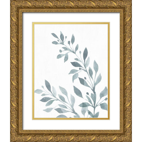 Blue Botanical Wash I Gold Ornate Wood Framed Art Print with Double Matting by Knutsen, Conrad