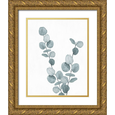 Blue Botanical Wash III Gold Ornate Wood Framed Art Print with Double Matting by Knutsen, Conrad