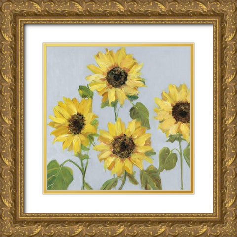 Sunflower Array II Gold Ornate Wood Framed Art Print with Double Matting by Swatland, Sally