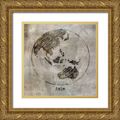 Asia Gold Ornate Wood Framed Art Print with Double Matting by Jill, Susan