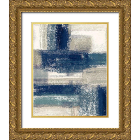 Blue Horizon I Gold Ornate Wood Framed Art Print with Double Matting by Jill, Susan