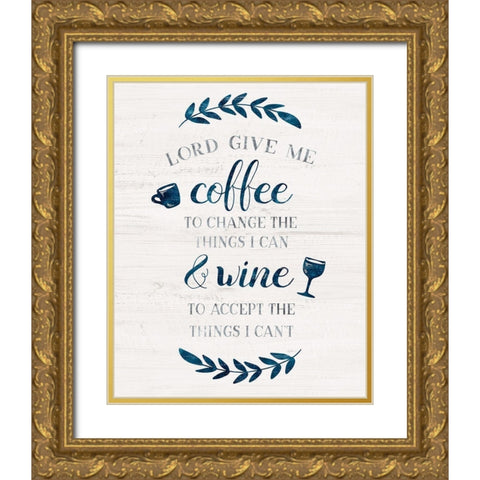 Coffee and Wine Gold Ornate Wood Framed Art Print with Double Matting by Carpentieri, Natalie